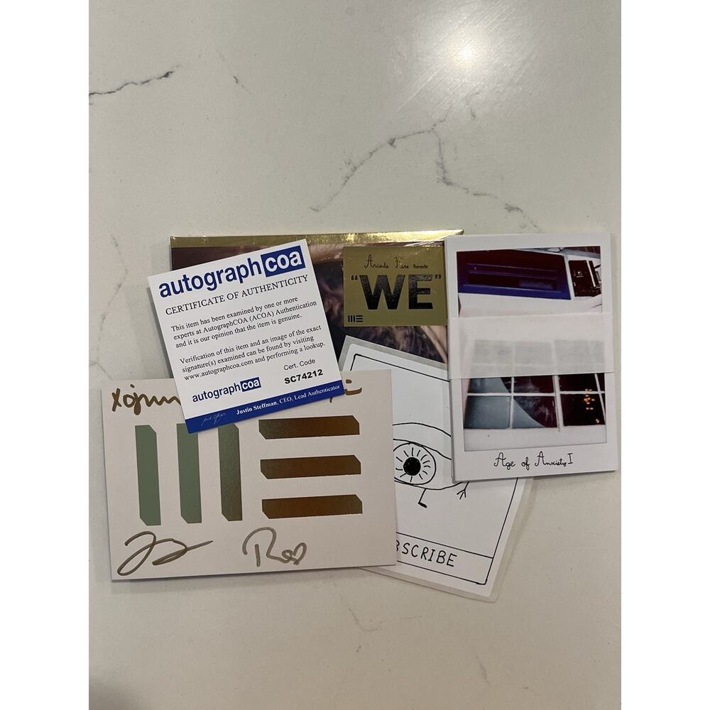 ARCADE FIRE SIGNED AUTOGRAPH WE CD ALBUM AUTO SIGNATURE COA ACOA #2
